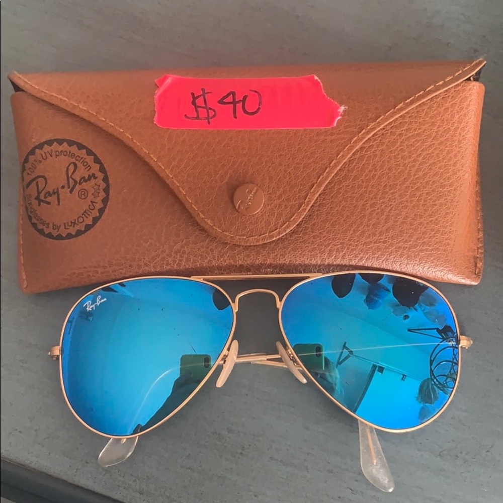 Ray ban aviator flash lenses gold